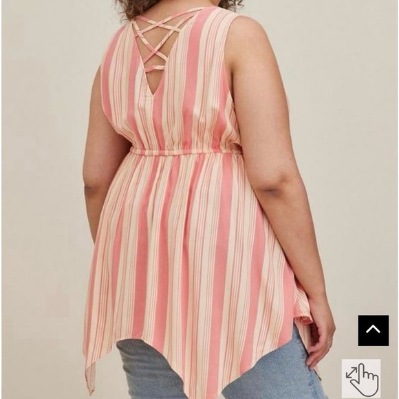 Torrid Babydoll Stretch Challis Hanky Hem Top Size 2X - Picture 4 of 8